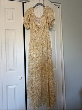 NWT GAP Yellow Floral Maxi Dress